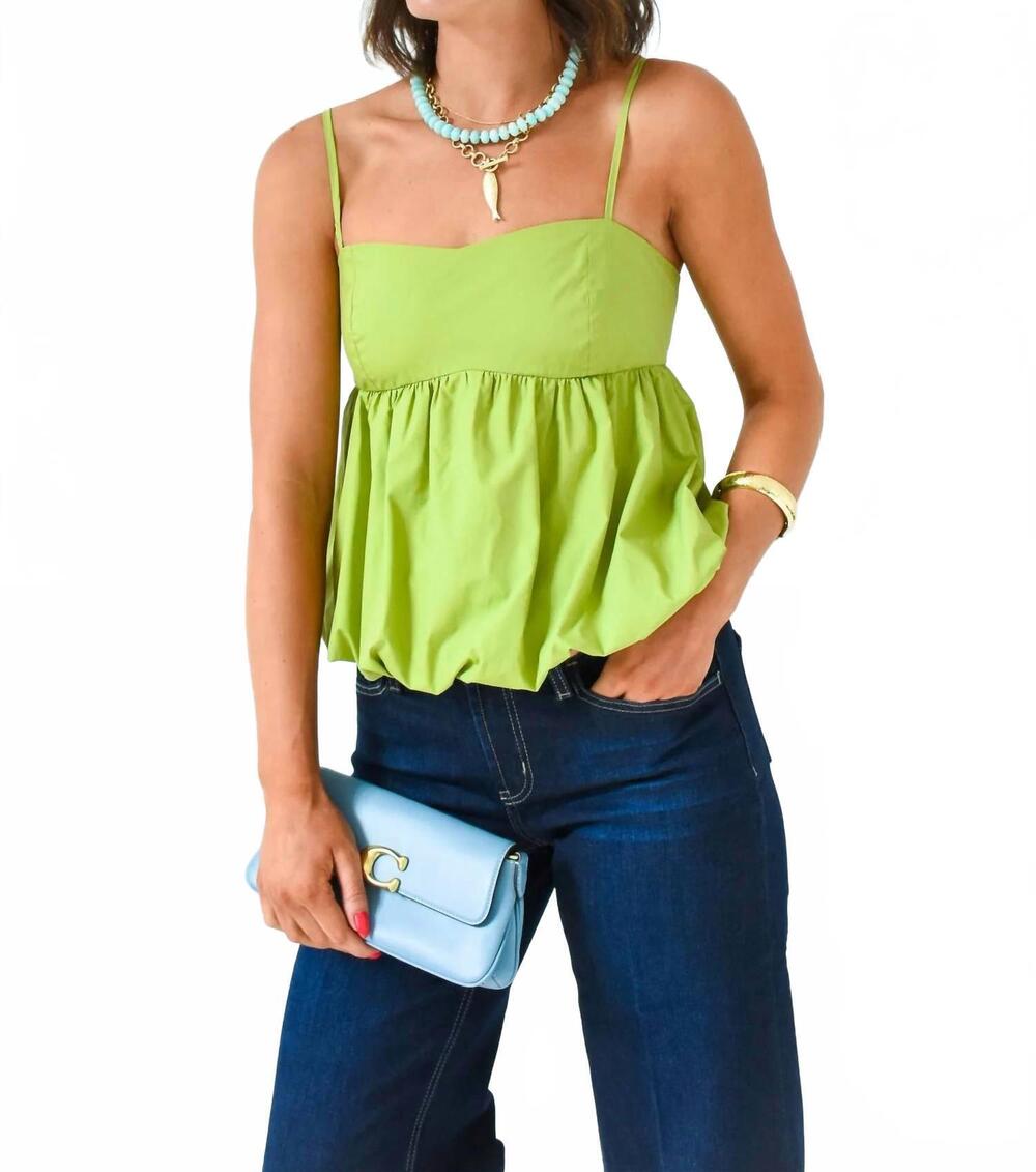 NEW THINGS BETWEEN bubble cami top in lime